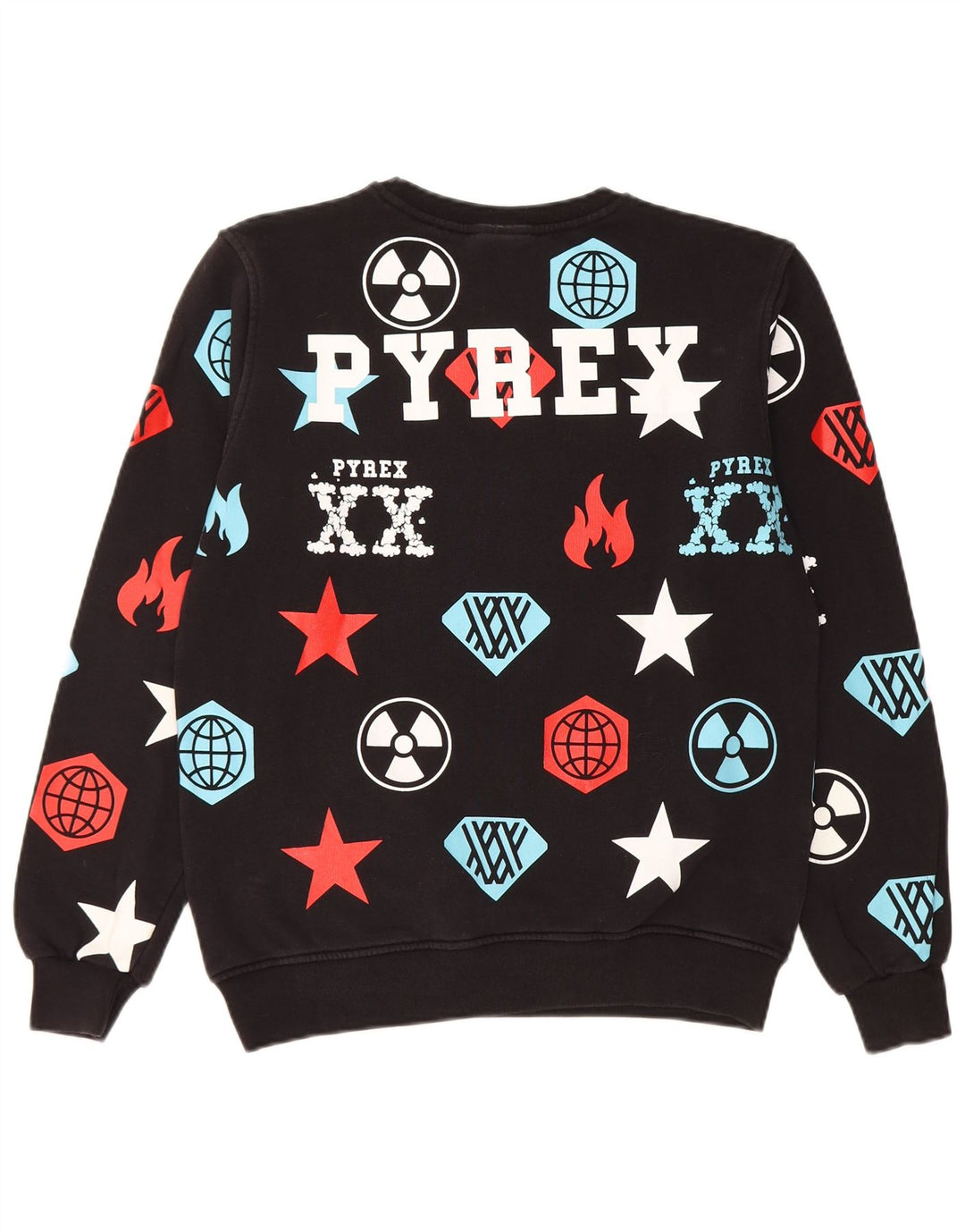 Pyrex Boys Graphic Sweatshirt Jumper 13-14 Years 2XL Black Cotton