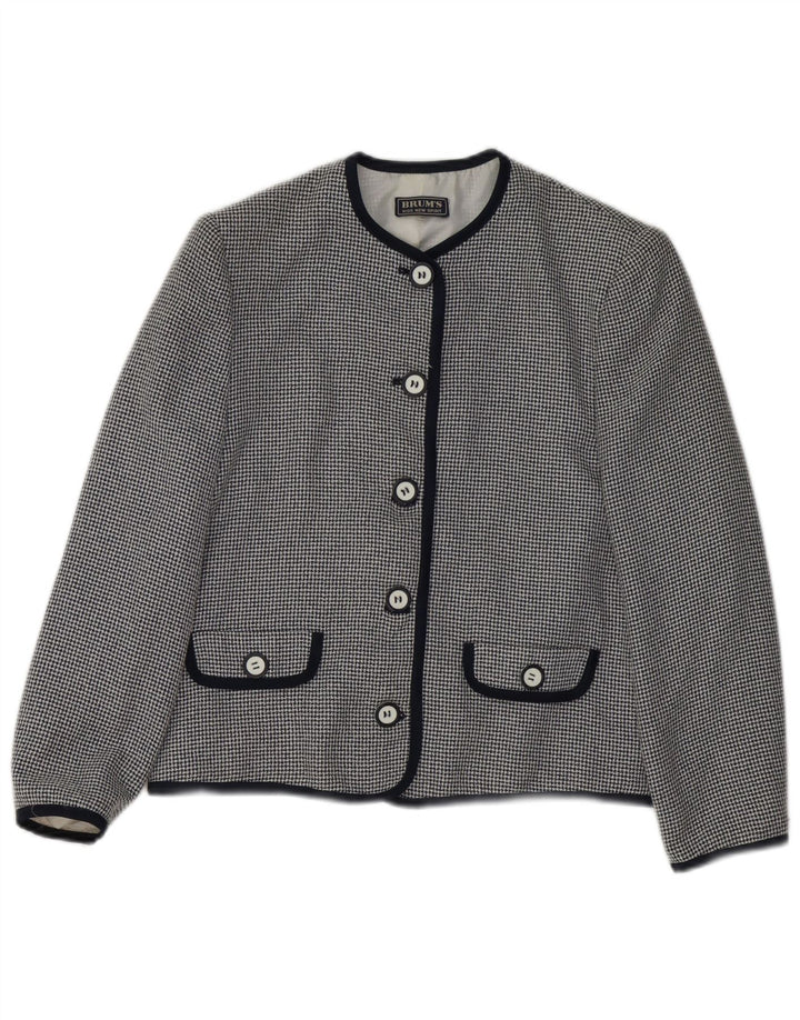 Brums Girls 5 Button Blazer Jacket 13-14 Years Black Check Rayon