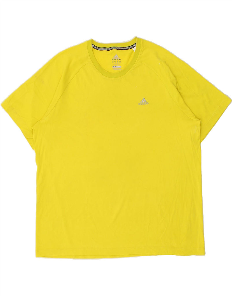 ADIDAS Mens Clima 365 T-Shirt Top Large Yellow | Vintage Adidas | Thrift | Second-Hand Adidas | Used Clothing | Messina Hembry 