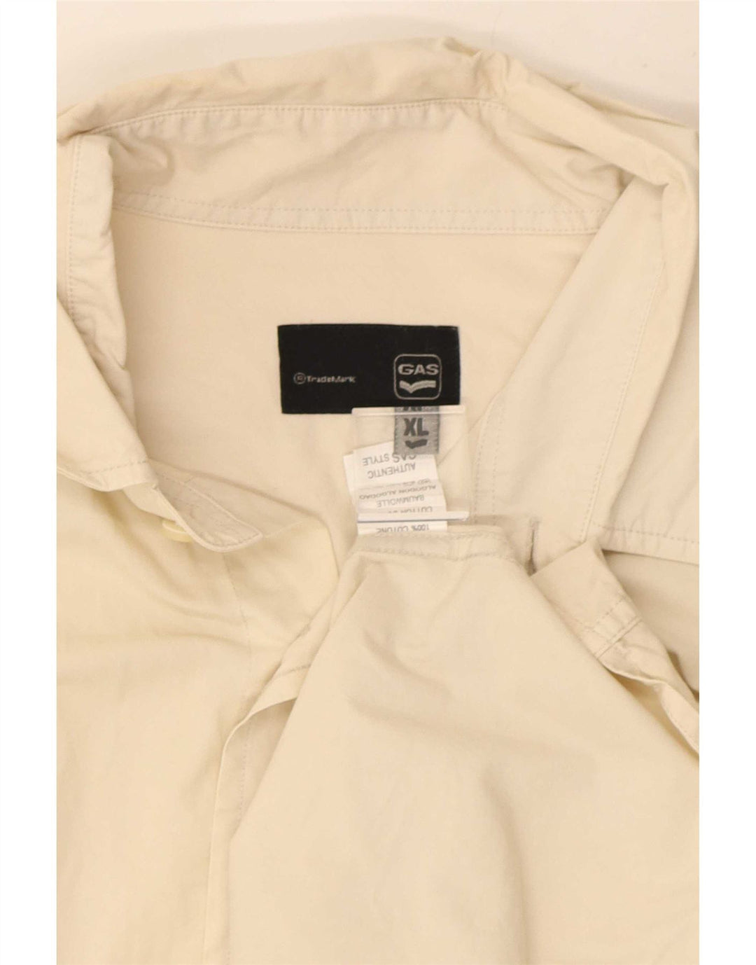 Gas Mens Shirt XL Off White Cotton