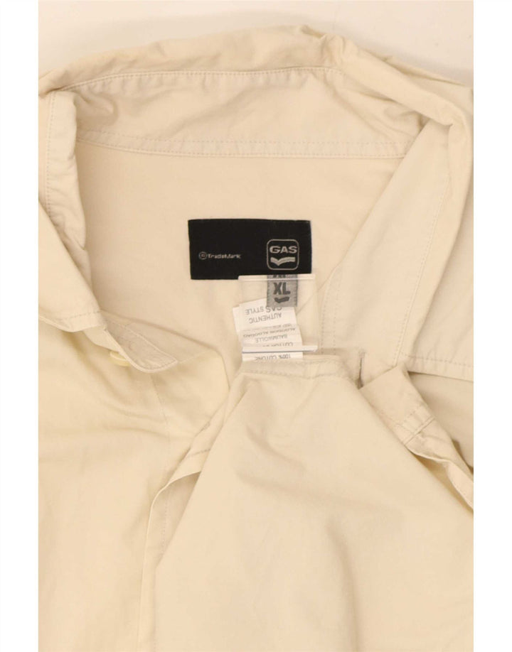 Gas Mens Shirt XL Off White Cotton