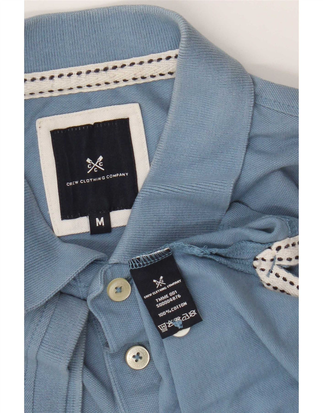 Crew Clothing Mens Polo Shirt Medium Blue Cotton