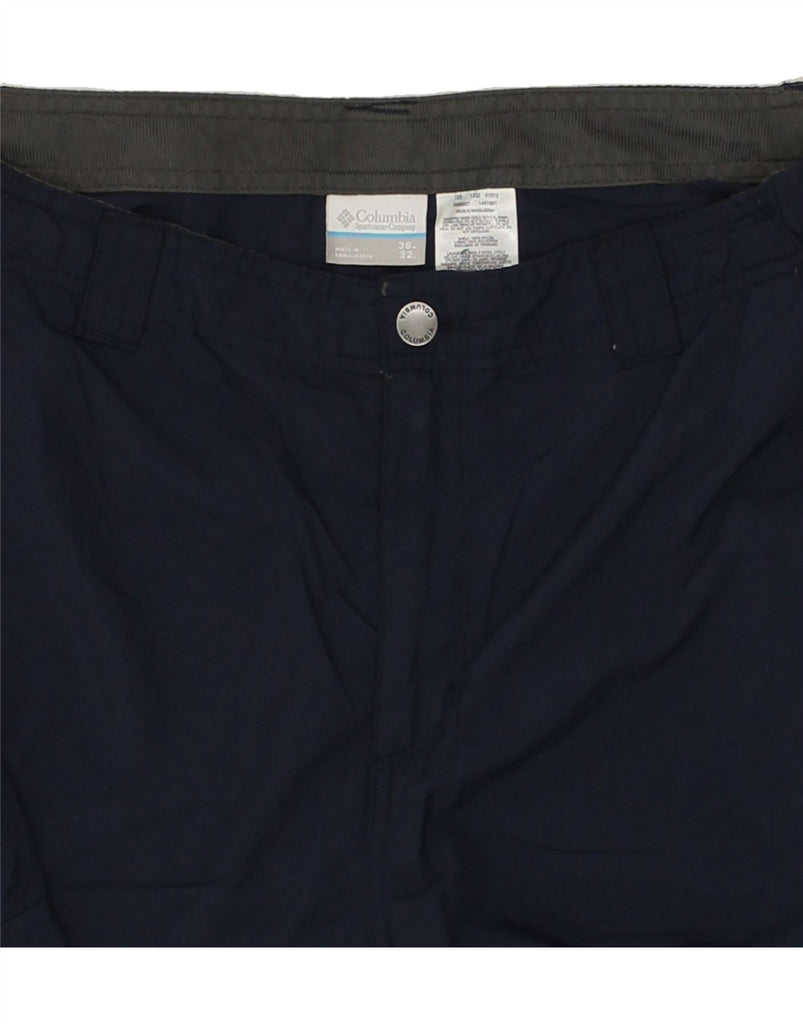 COLUMBIA Mens Straight Cargo Trousers W38 L32  Navy Blue Polyamide | Vintage Columbia | Thrift | Second-Hand Columbia | Used Clothing | Messina Hembry 