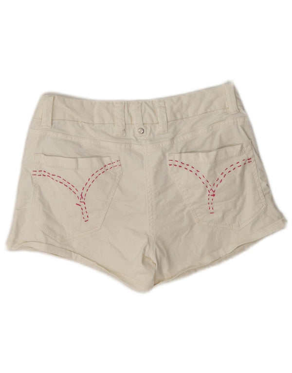 Avirex Womens Denim Shorts EU 40 Medium W27 Off White Cotton