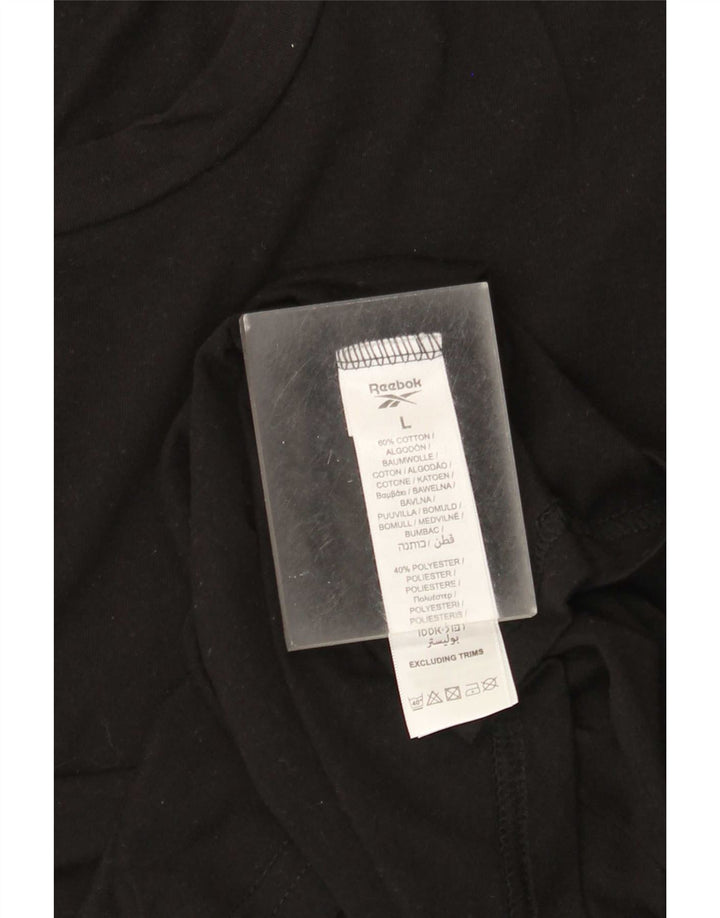 Reebok Mens T-Shirt Top Large Black Cotton
