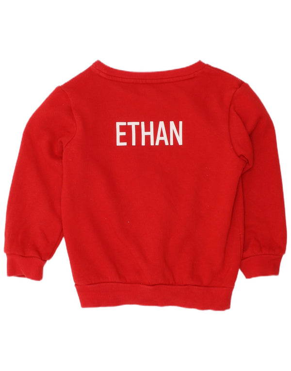 Adidas Boys Graphic Sweatshirt Jumper 3-4 Years Red Cotton