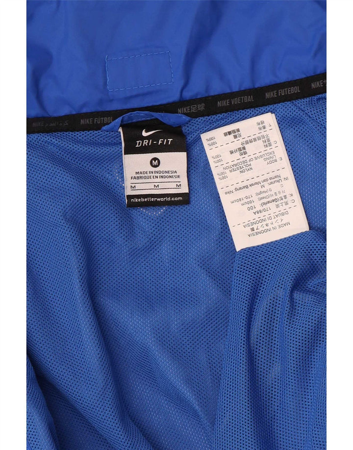 Nike Mens Hooded Rain Jacket UK 38 Medium Blue Colourblock Nylon
