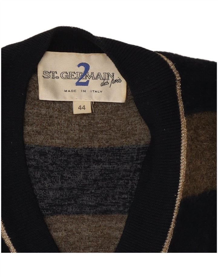 Vintage Womens Cardigan Sweater IT 44 Medium Brown Striped