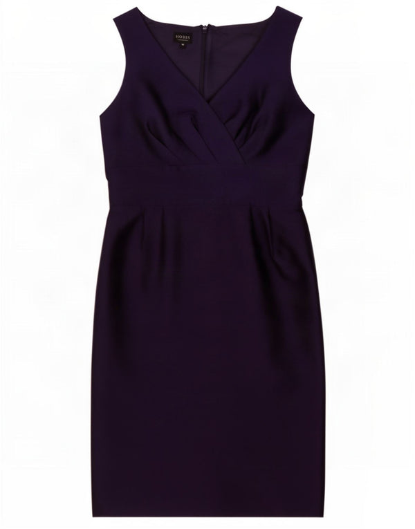 Hobbs Womens Sleeveless Sheath Dress UK 10 Small Purple Wool
