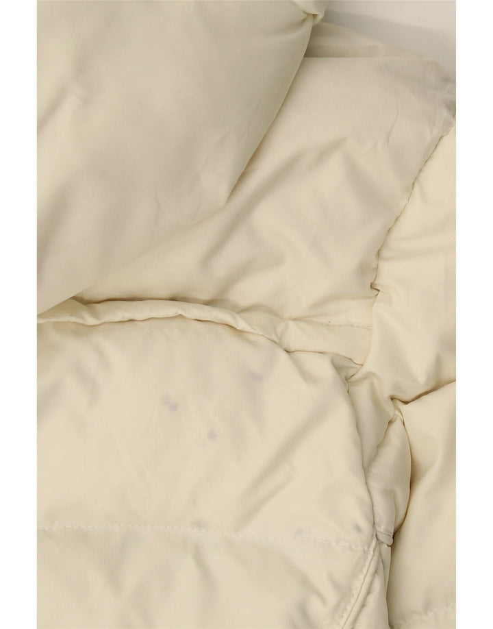 CHAMPION Womens Hooded Padded Jacket UK 10 Small Off White Vintage Champion and Second-Hand Champion from Messina Hembry 