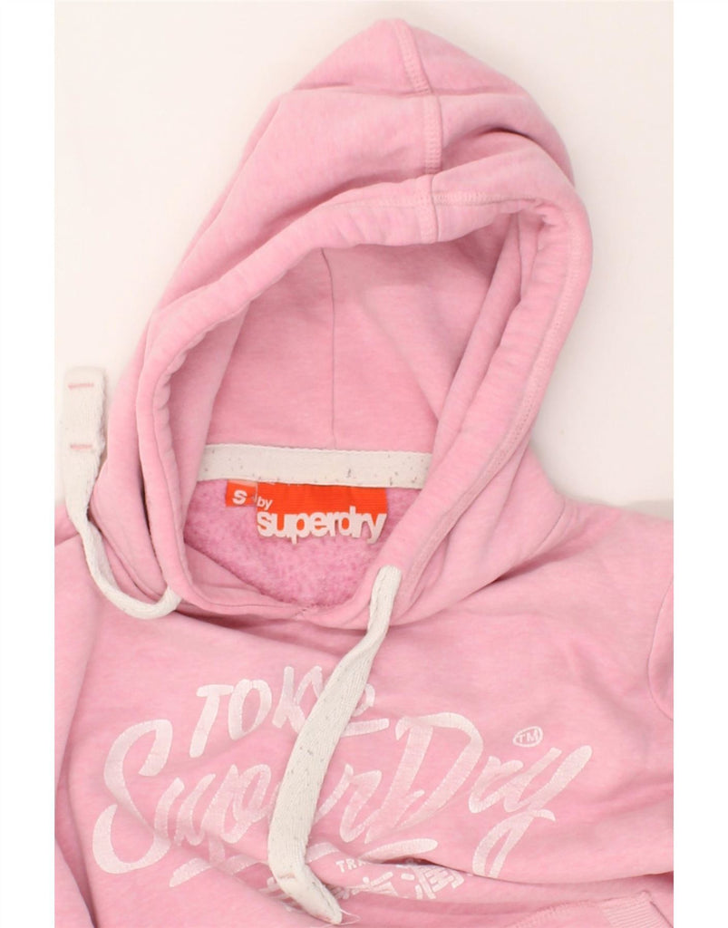 SUPERDRY Womens Graphic Hoodie Jumper UK 10 Small Pink Cotton | Vintage Superdry | Thrift | Second-Hand Superdry | Used Clothing | Messina Hembry 