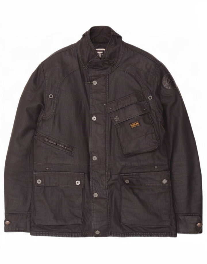 G-Star Mens Utility Jacket UK 42 XL Navy Blue Cotton
