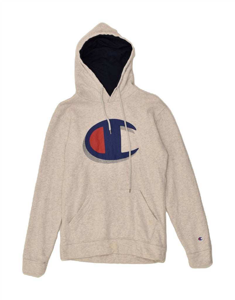 CHAMPION Mens Graphic Hoodie Jumper Small Grey Cotton | Vintage Champion | Thrift | Second-Hand Champion | Used Clothing | Messina Hembry 