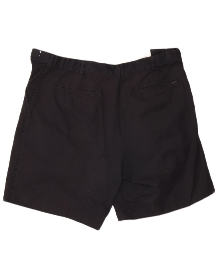 Izod Mens Pegged Casual Shorts W38 XL Navy Blue Polyester