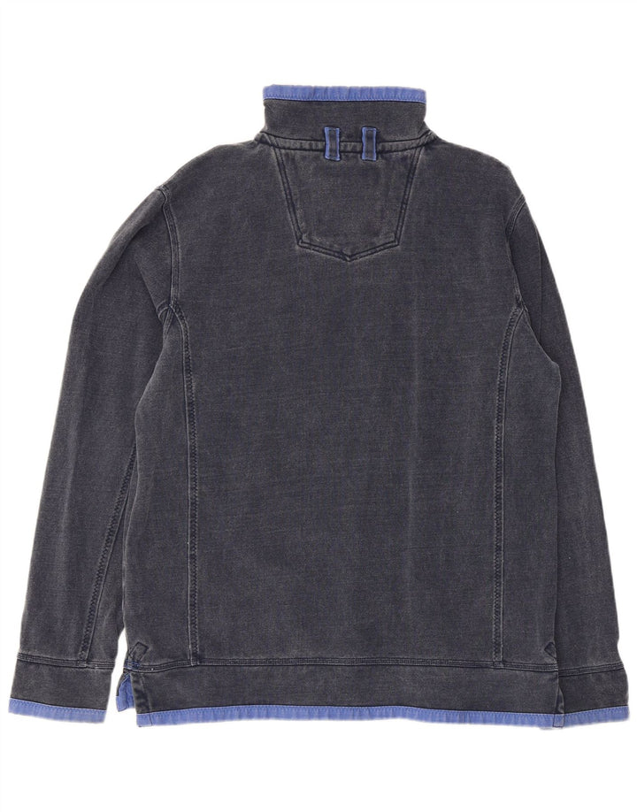 Fat Face Mens Zip Neck Sweatshirt Jumper Large Navy Blue Cotton