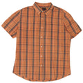 GAP Mens Classic Fit Short Sleeve Shirt Large Orange Check Cotton