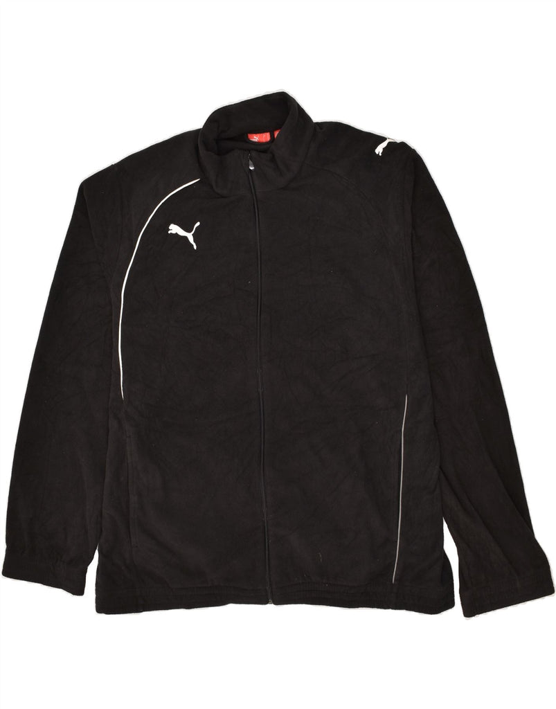 PUMA Mens Fleece Jacket UK 42 XL Black Polyester | Vintage Puma | Thrift | Second-Hand Puma | Used Clothing | Messina Hembry 