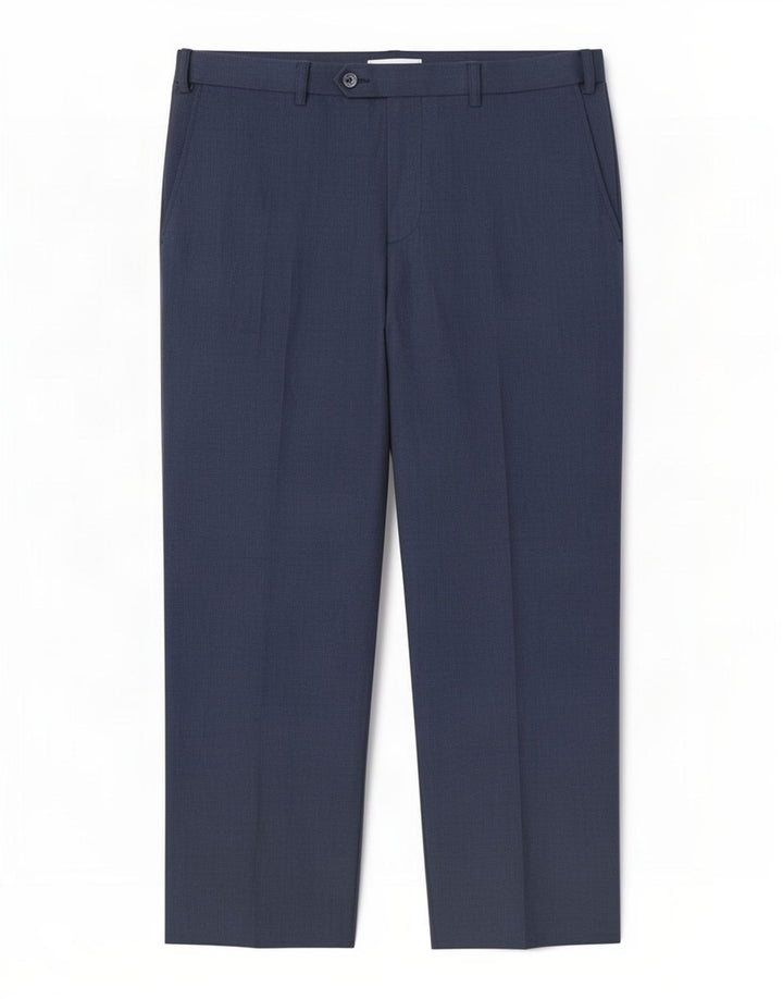Marks & Spencer Mens Regular Fit Suit Trousers W34 L29 Navy Blue Spotted
