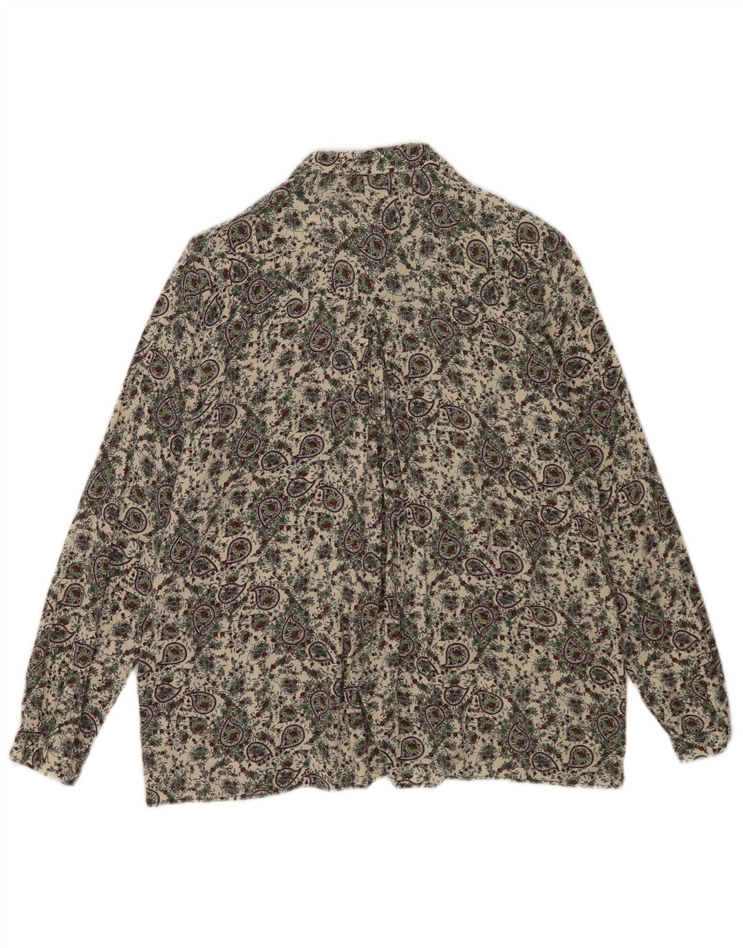 Zara Womens Shirt UK 10 Small Beige Paisley