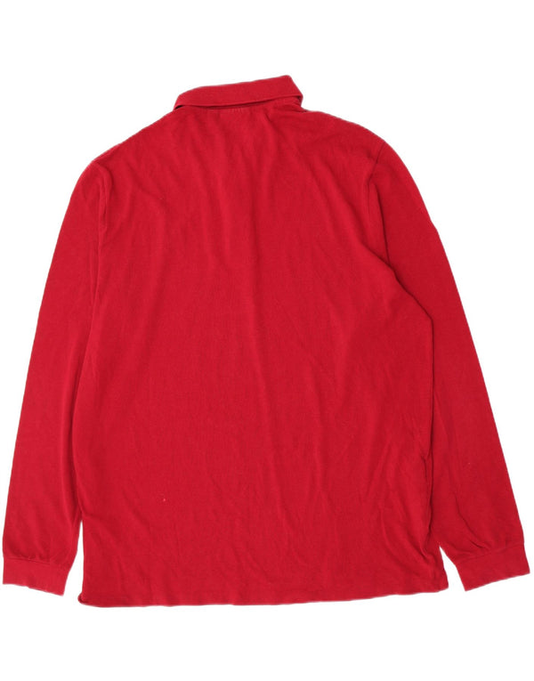 Lacoste Mens Long Sleeve Classic Fit Polo Shirt Size 8 3XL Burgundy Cotton