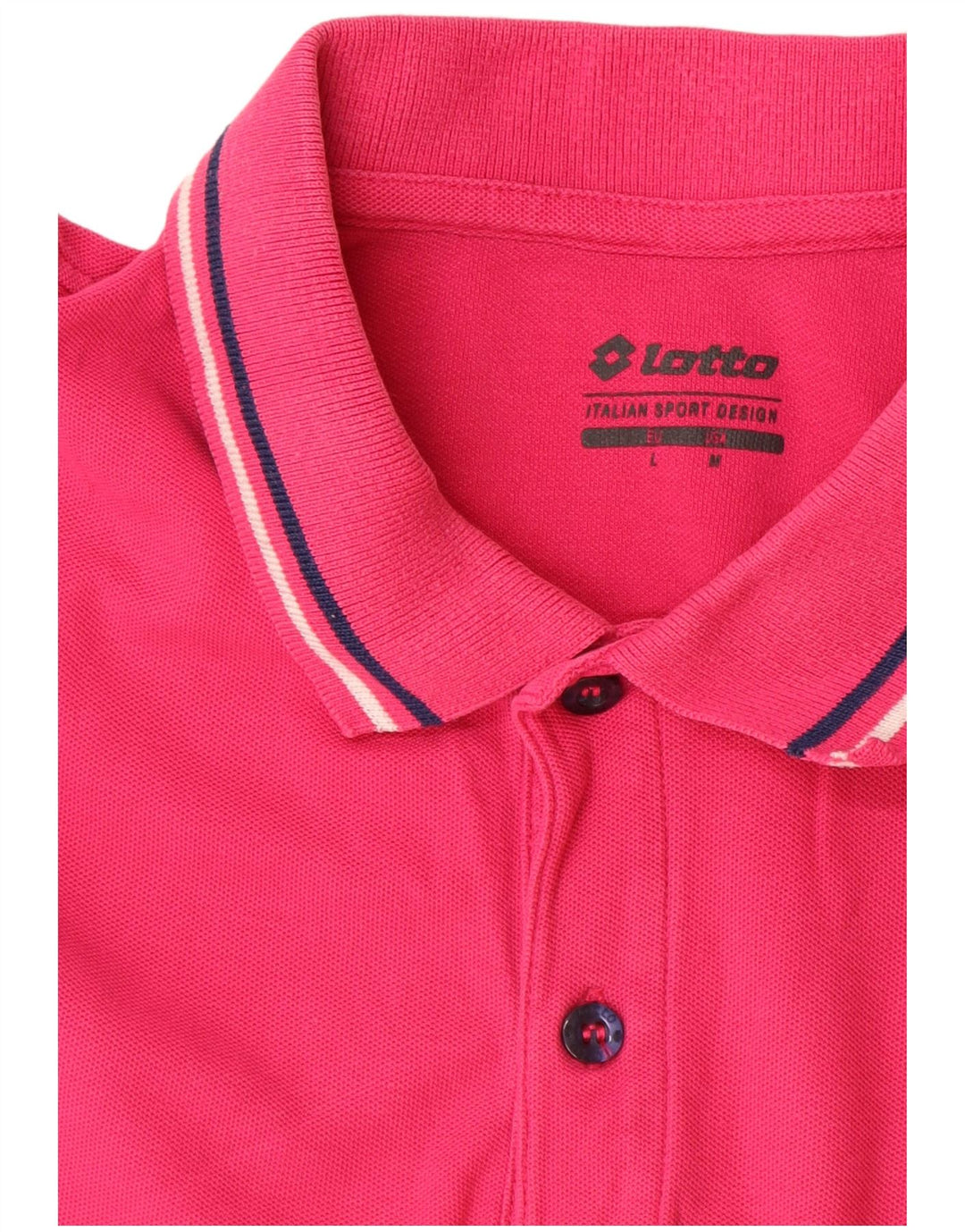 LOTTO Mens Polo Shirt Medium Pink Cotton