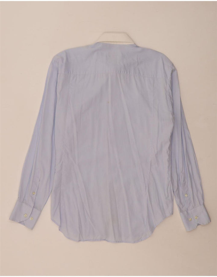 Trussardi Mens Shirt Size 42 16 1/2 Large Blue Colourblock