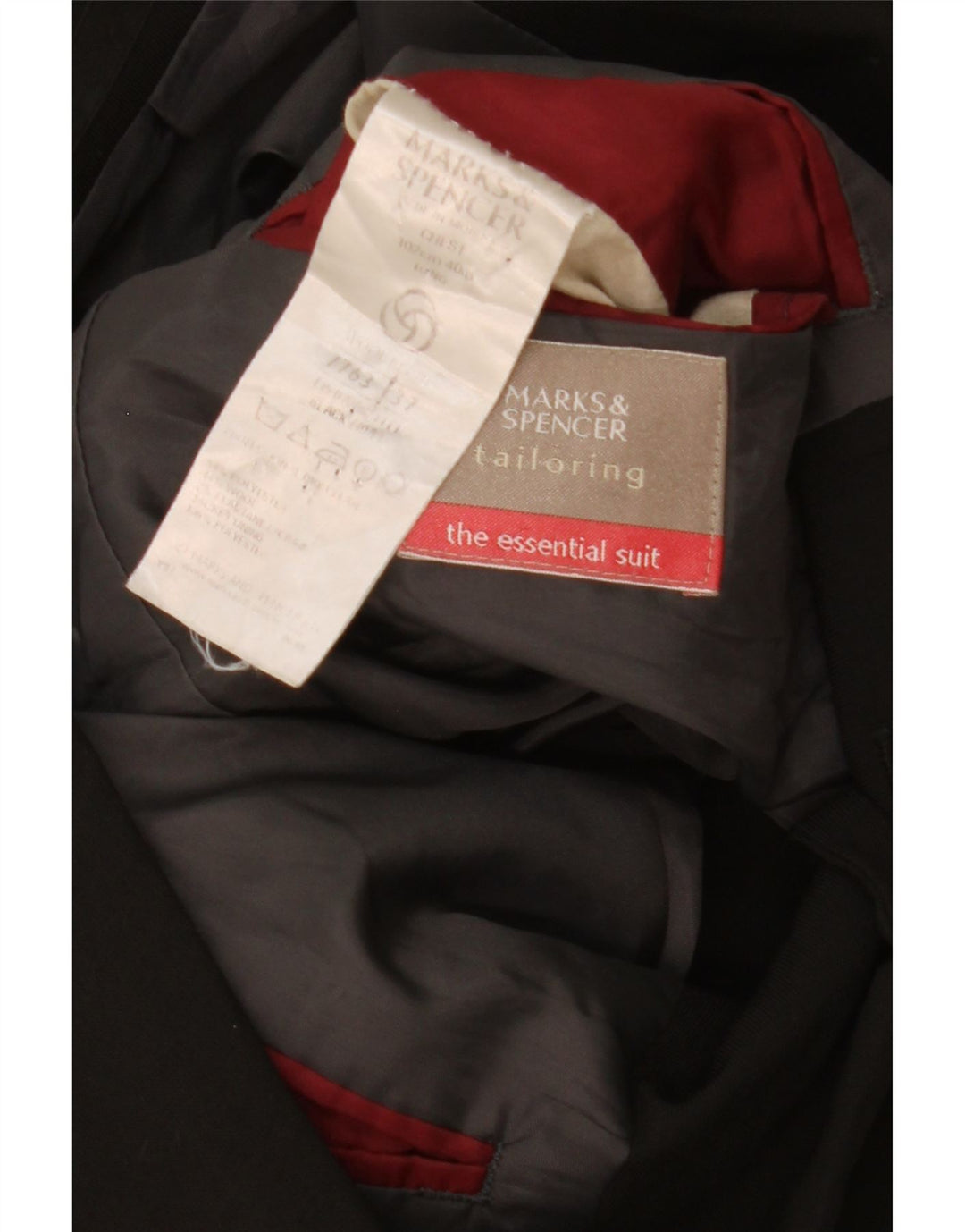 Marks & Spencer Mens 3 Button Blazer Jacket UK 40 Medium Black Polyester