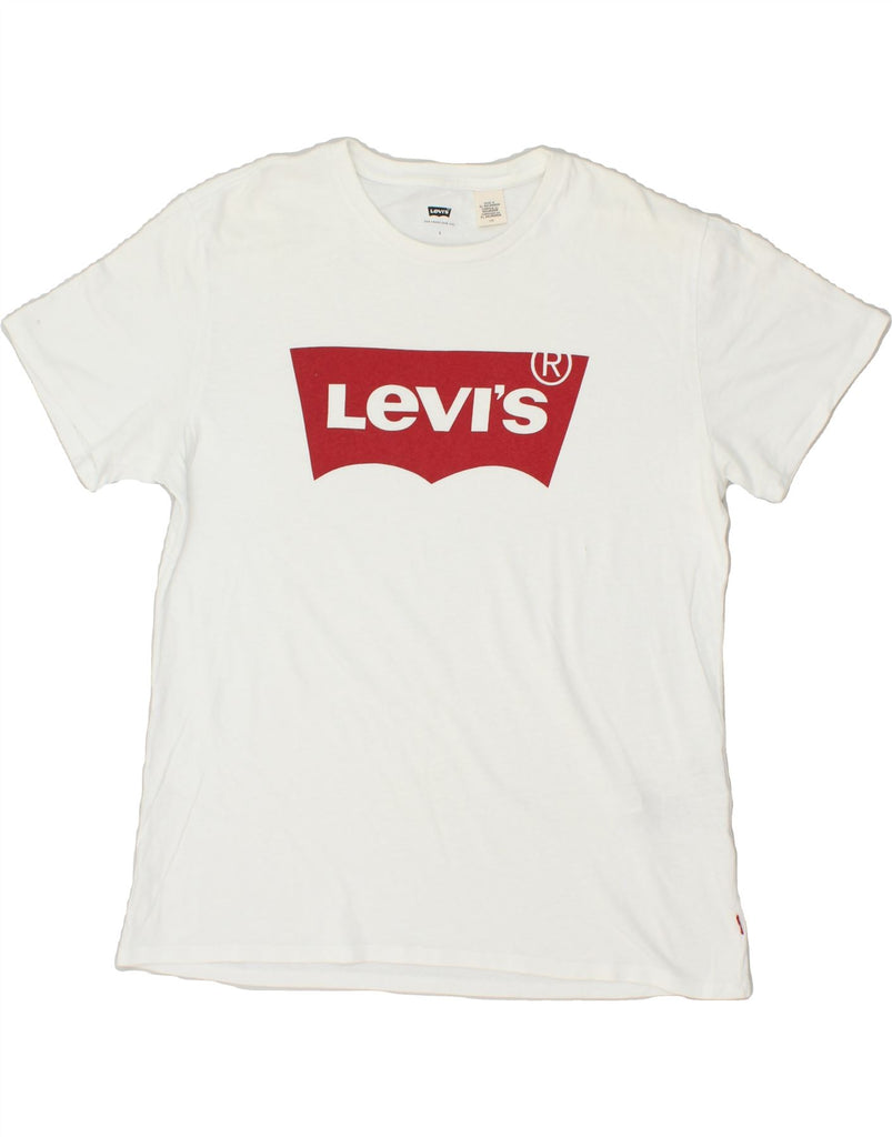 LEVI'S Mens Graphic T-Shirt Top Large White Cotton | Vintage Levi's | Thrift | Second-Hand Levi's | Used Clothing | Messina Hembry 