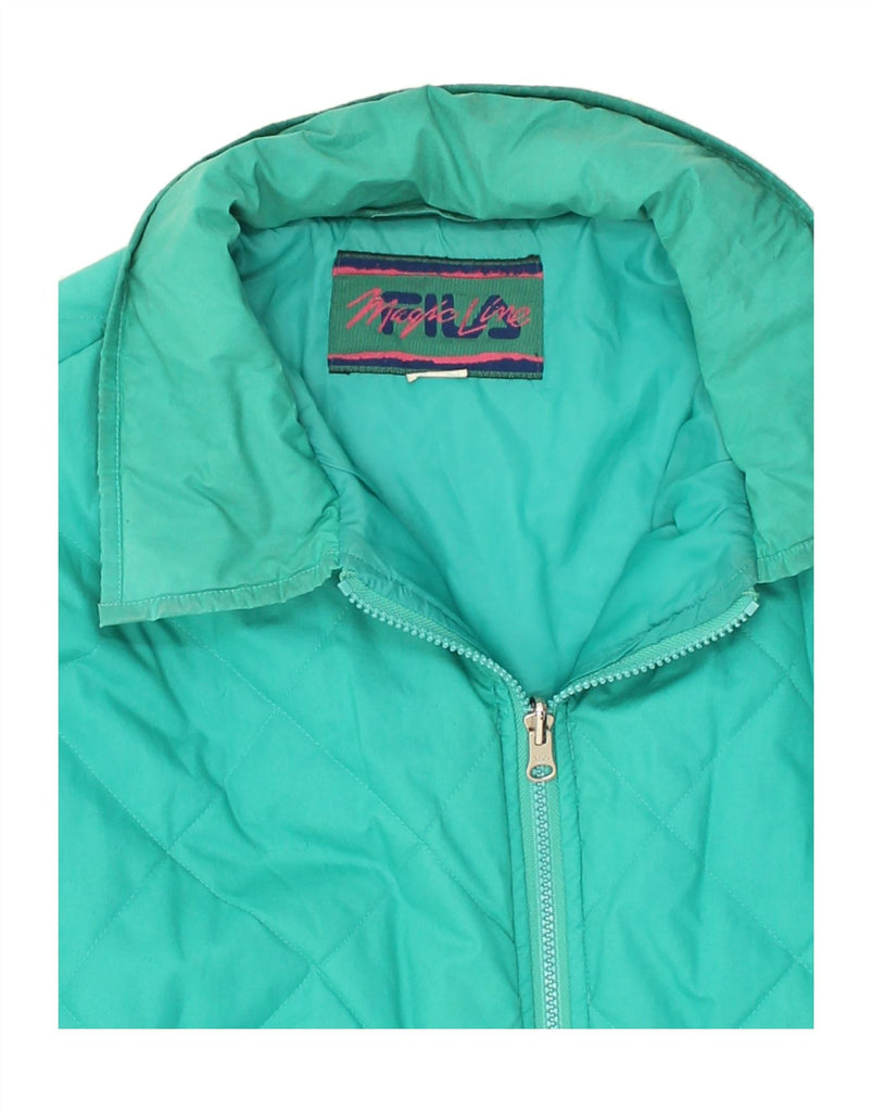 FILA Womens Quilted Jacket UK 20 2XL Turquoise Polyester | Vintage Fila | Thrift | Second-Hand Fila | Used Clothing | Messina Hembry 