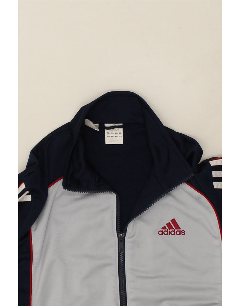 ADIDAS Boys Tracksuit Top Jacket 11-12 Years Navy Blue Colourblock Vintage Adidas and Second-Hand Adidas from Messina Hembry 