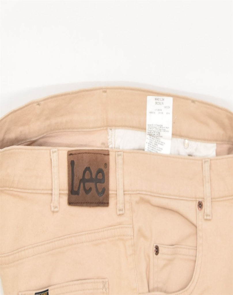 LEE Mens Brooklyn Slim Casual Trousers W40 L27 Beige Cotton | Vintage | Thrift | Second-Hand | Used Clothing | Messina Hembry 