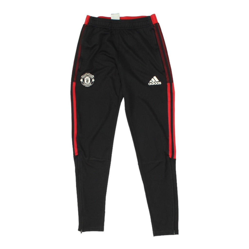 Manchester United 2021 Adidas Mens Black Tracksuit Bottoms | Football Sportswear | Vintage Messina Hembry | Thrift | Second-Hand Messina Hembry | Used Clothing | Messina Hembry 