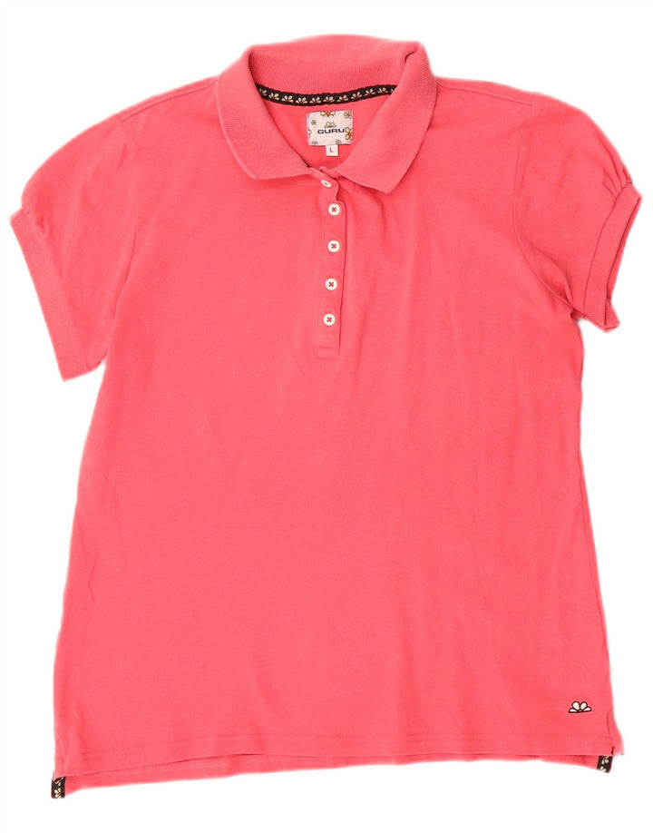 Guru Womens Polo Shirt UK 14 Large Pink
