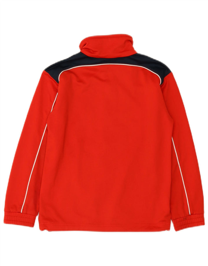 Umbro Boys Tracksuit Top Jacket 7-8 Years Small Red Colourblock Polyester