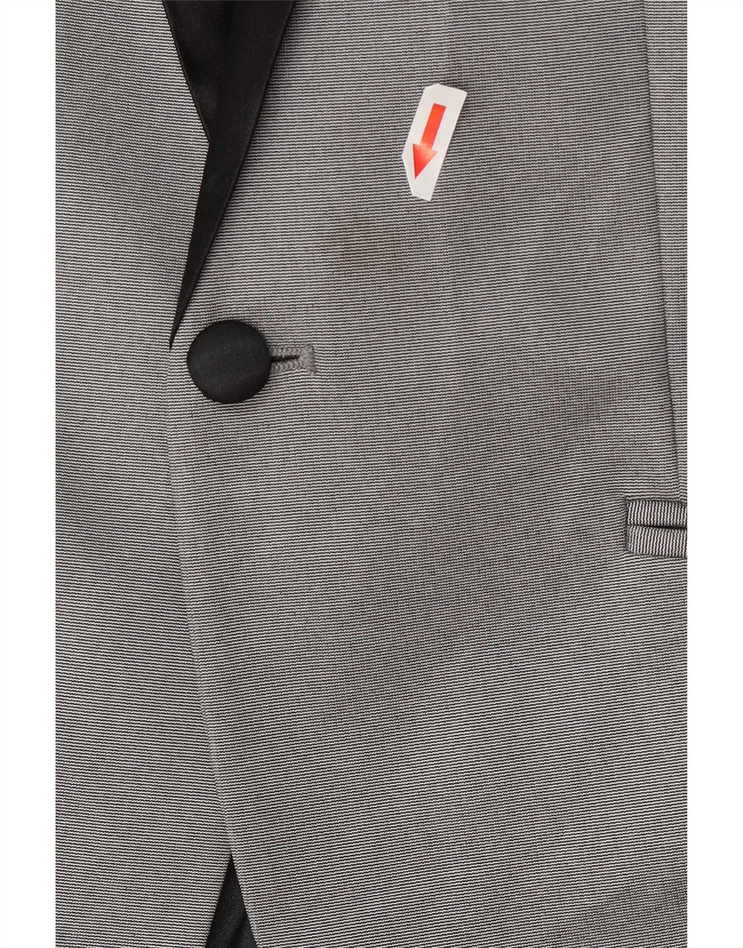 Zara Mens 1 Button Blazer Jacket UK 36 Small Grey Polyester