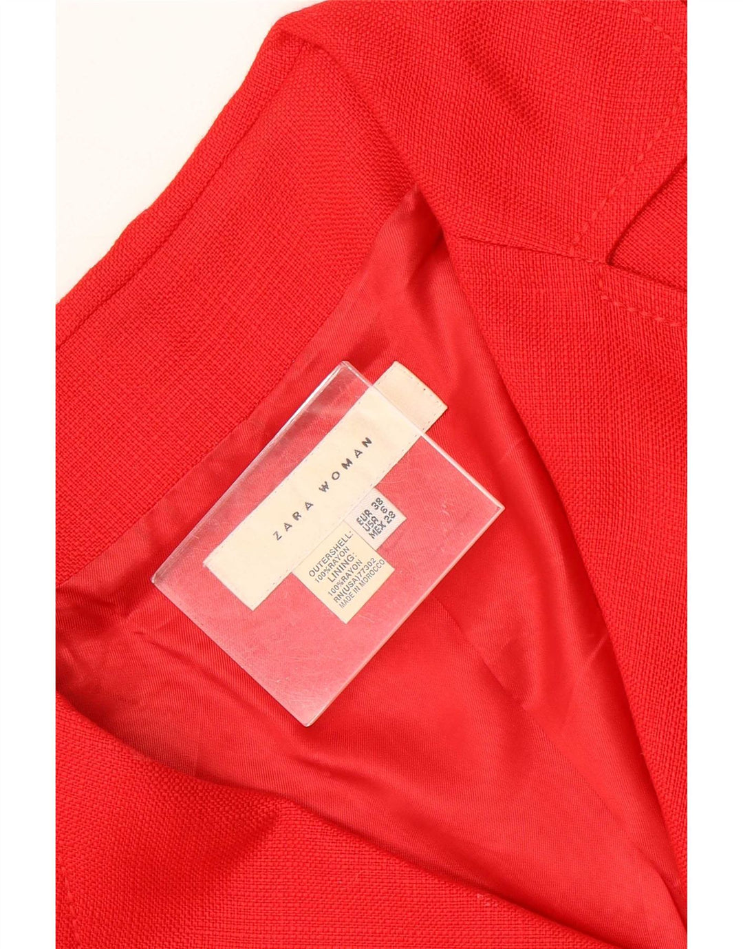 Zara Womens 3/4 Sleeve Blazer Jacket EU 38 Small Red Rayon