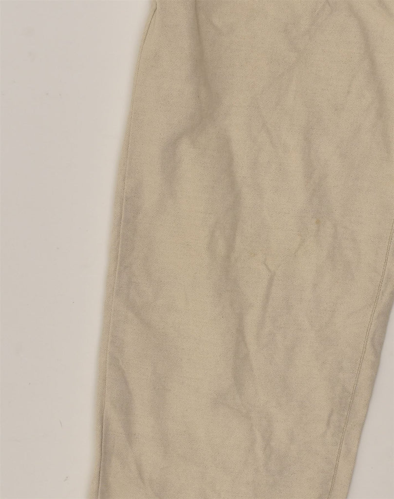 TRUSSARDI Womens Straight Casual Trousers W32 L27 Beige Cotton | Vintage Trussardi | Thrift | Second-Hand Trussardi | Used Clothing | Messina Hembry 