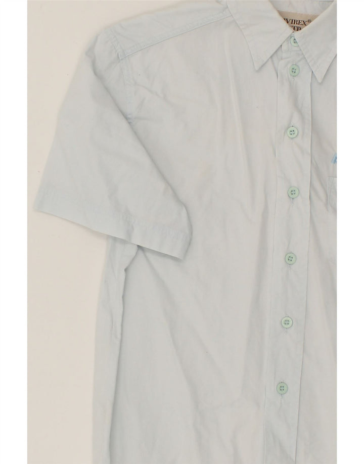 AVIREX Boys Graphic Short Sleeve Shirt 7-8 Years Blue Cotton Vintage Avirex and Second-Hand Avirex from Messina Hembry 