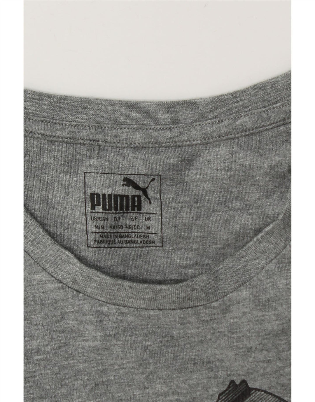 Puma Mens Graphic T-Shirt Top Medium Grey Flecked