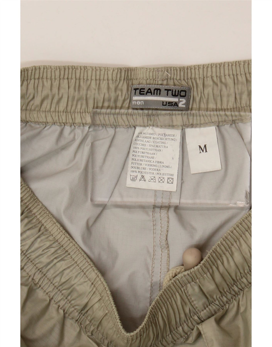 Vintage Mens Tracksuit Trousers Medium  Beige Polyamide