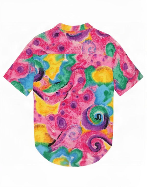 Vintage Womens Abstract Pattern Shirt Blouse UK 14 Medium Multicoloured