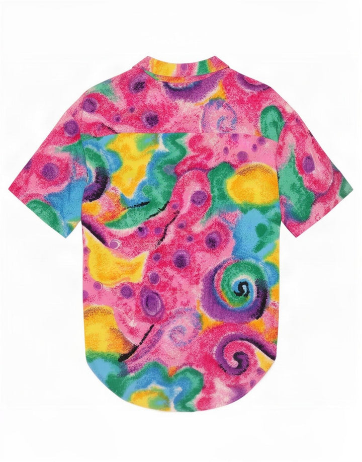 Vintage Womens Abstract Pattern Shirt Blouse UK 14 Medium Multicoloured