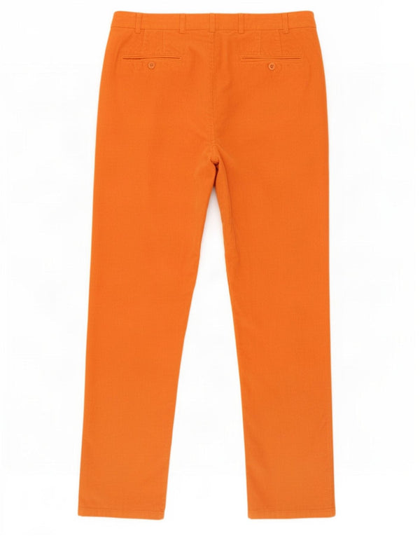 Malo Mens Slim Corduroy Trousers IT 48 Medium W32 L35 Orange Cotton