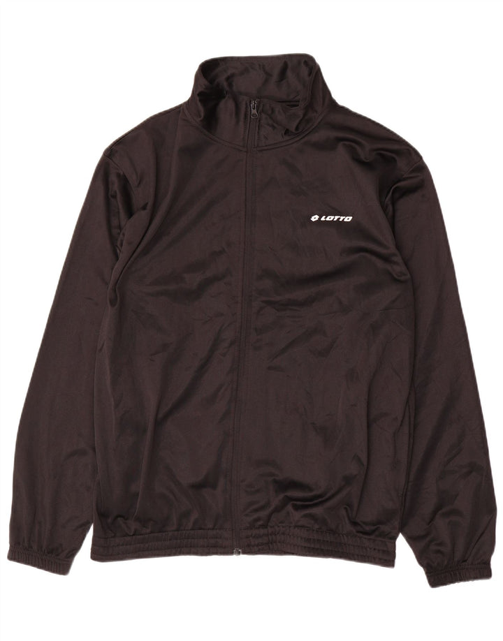 LOTTO Mens Tracksuit Top Jacket Large Black Polyester