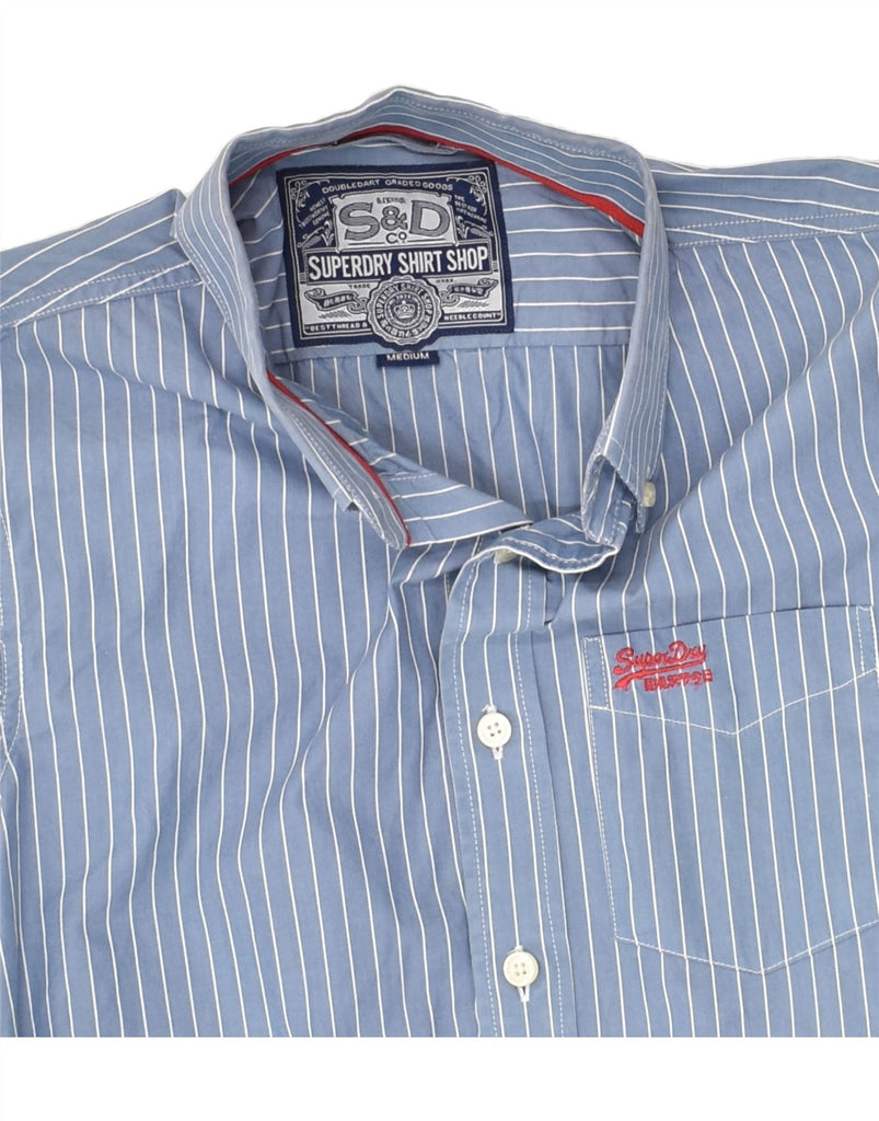 SUPERDRY Mens Shirt Medium Blue Striped Cotton | Vintage Superdry | Thrift | Second-Hand Superdry | Used Clothing | Messina Hembry 