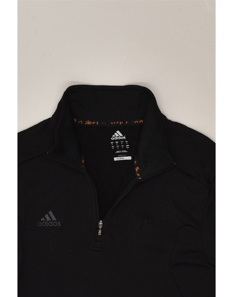 ADIDAS Mens Climalite Pullover Tracksuit Top Medium Black Polyester | Vintage Adidas | Thrift | Second-Hand Adidas | Used Clothing | Messina Hembry 