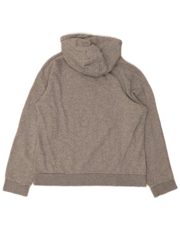 Adidas Womens Graphic Hoodie Jumper UK 16/18 Large Grey Cotton