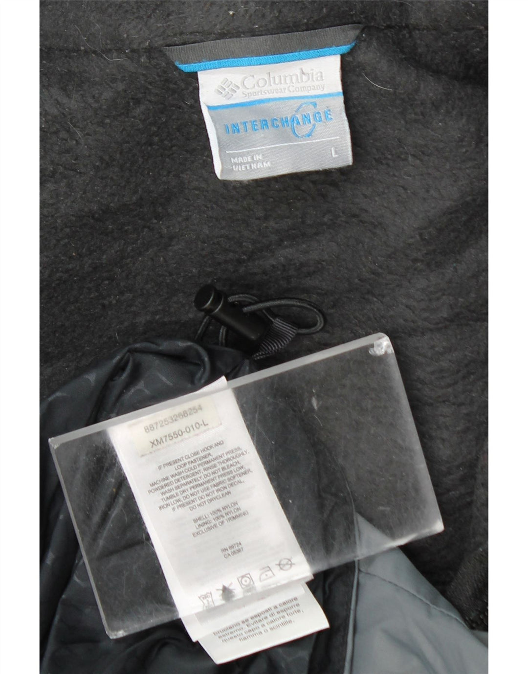 Columbia Mens Interchange Windbreaker Jacket UK 40 Large Black Colourblock