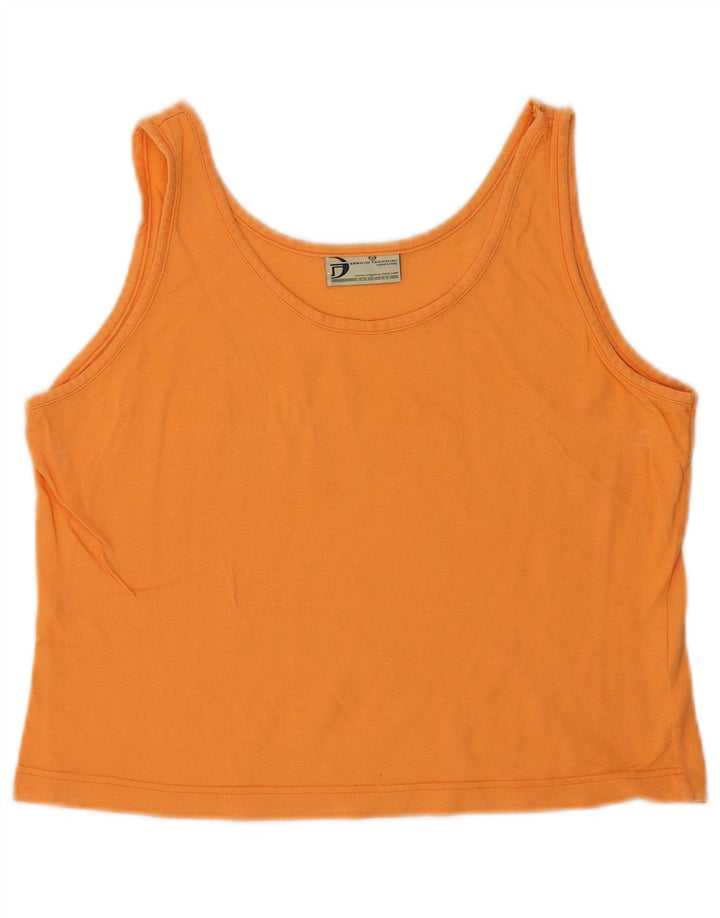 SERGIO TACCHINI Womens Crop Vest Top UK 14 Large Orange
