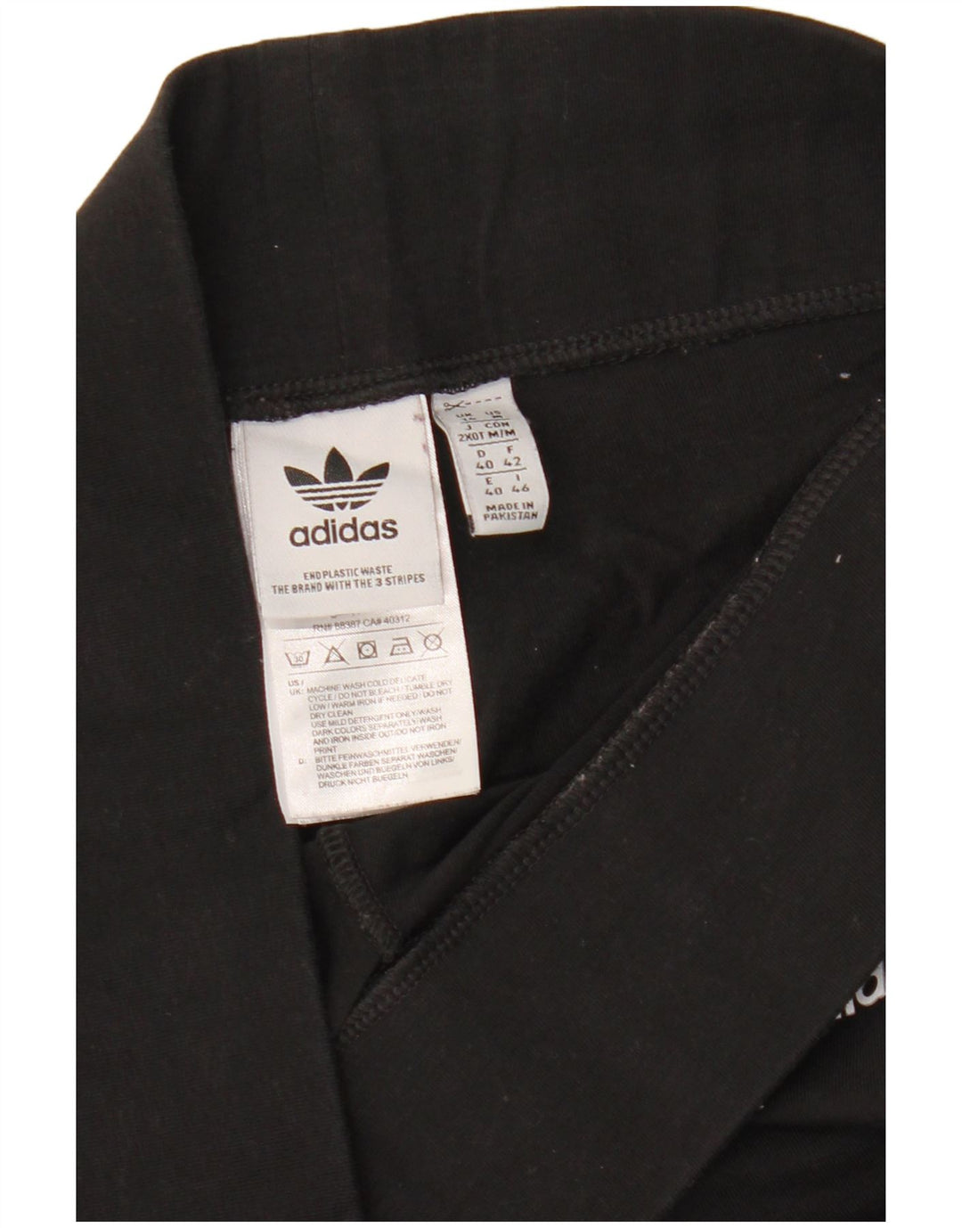 ADIDAS Womens Leggings UK 14 Medium Black Cotton